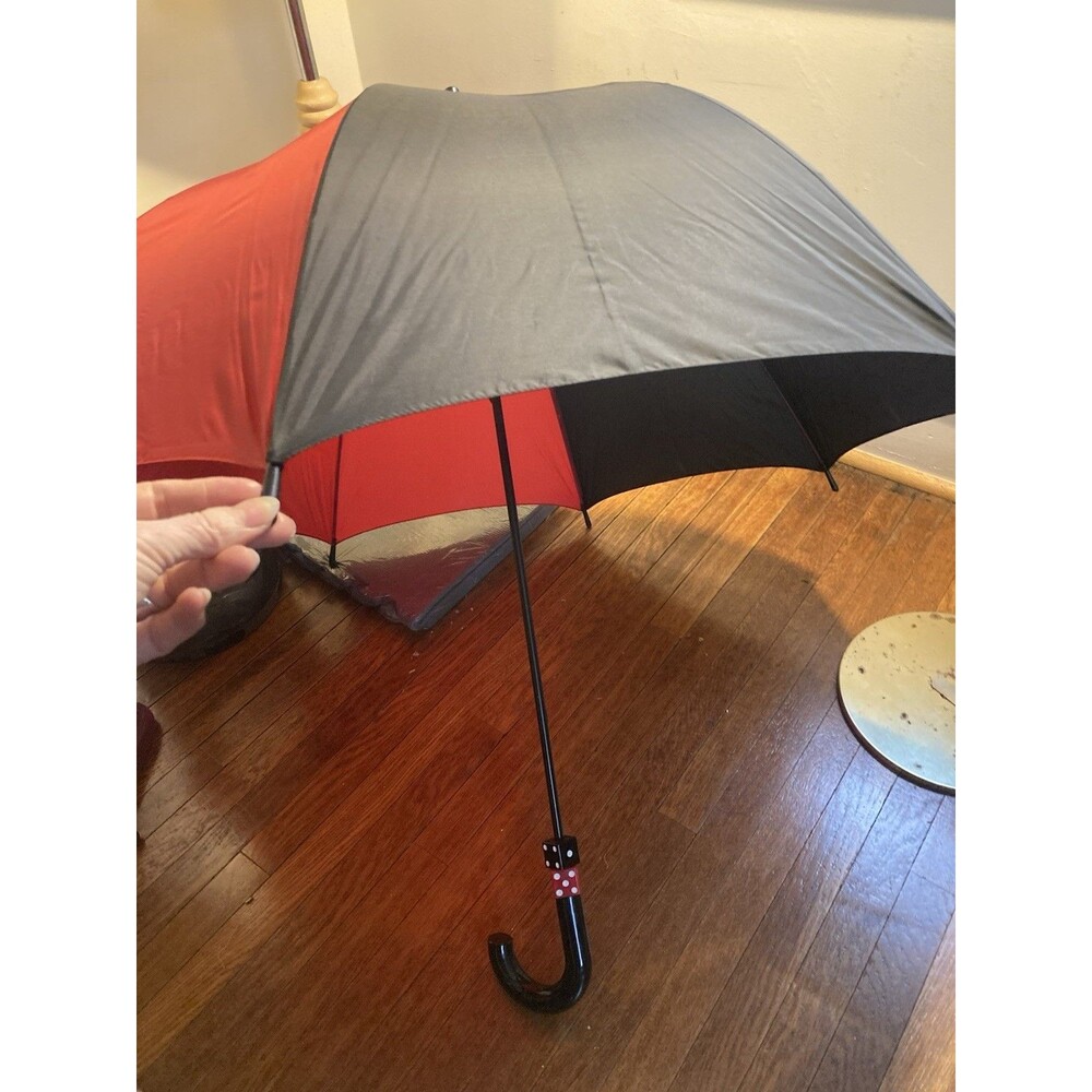 Vintage Aramis Large Cruella 2 Tone Umbrella w/red & Black Dice Handle Casino